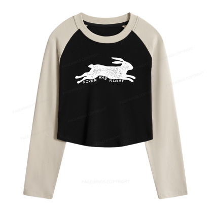 Pagewings Fiver Was Right Women Long Sleeve Crop Raglan T-shirt