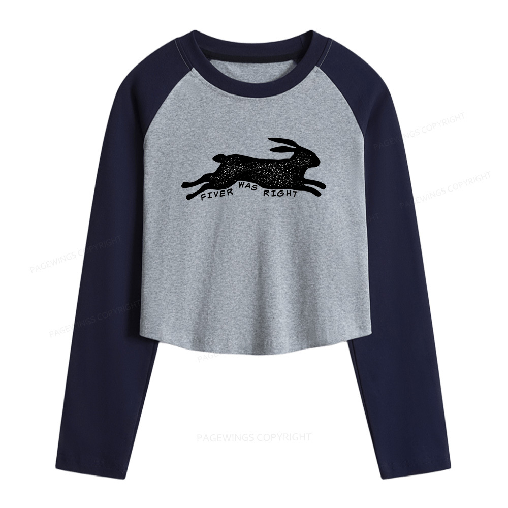 Pagewings Fiver Was Right Women Long Sleeve Crop Raglan T-shirt