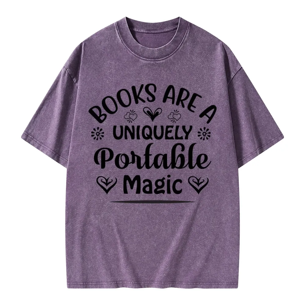 Pagewings Books Are A Uniquely Portable Magic Unisex Washed T-shirt