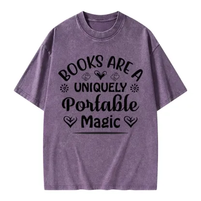 Pagewings Books Are A Uniquely Portable Magic Unisex Washed T-shirt