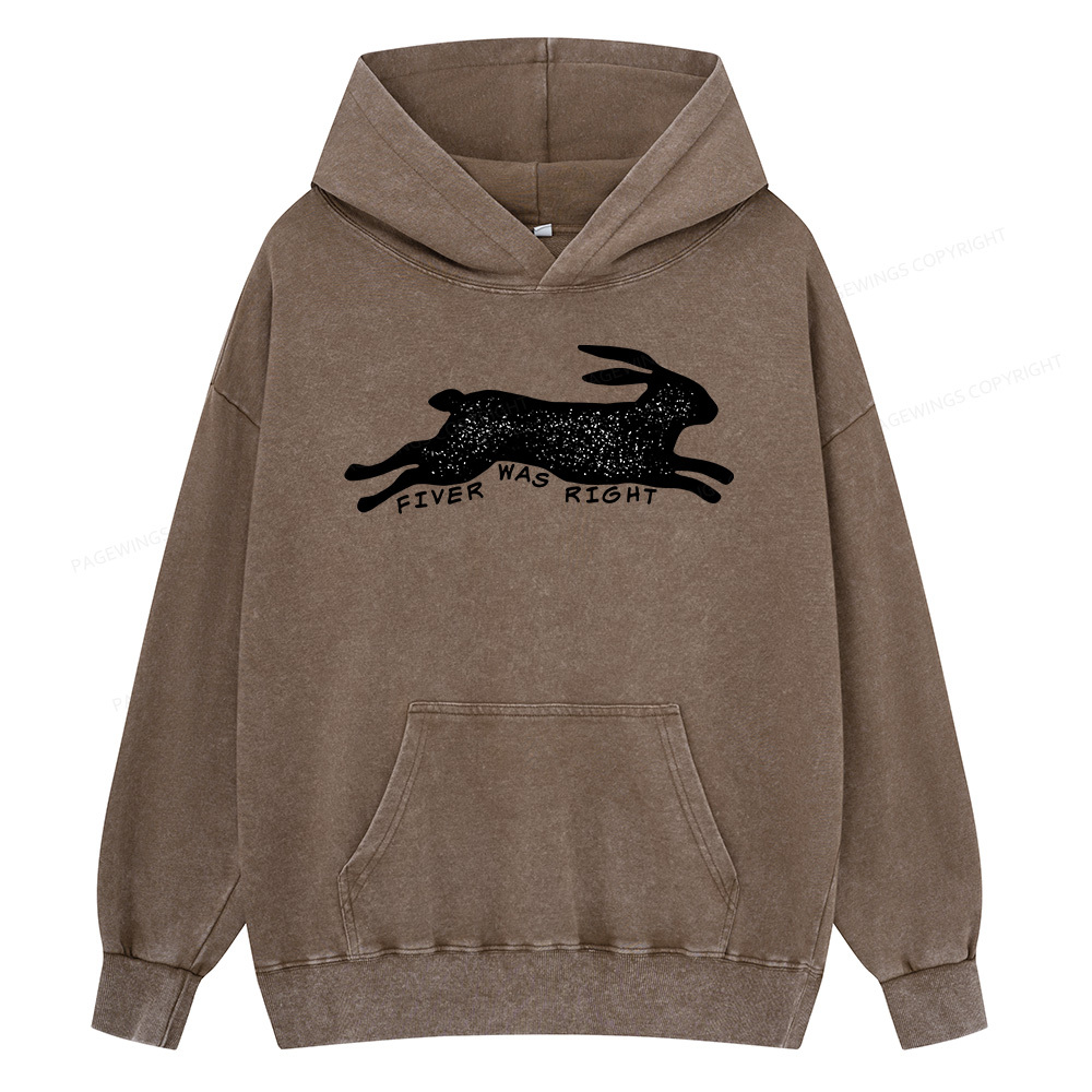 Pagewings Fiver Was Right Unisex Washed Hoodie