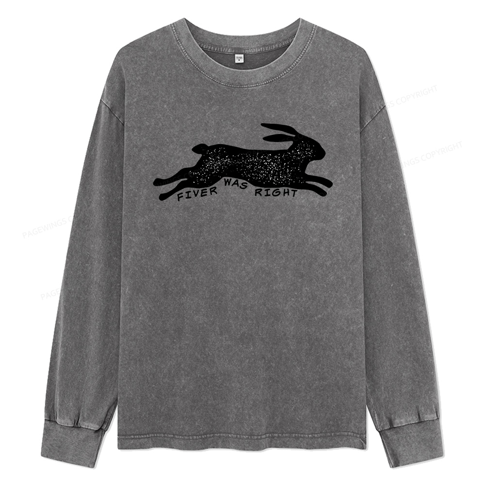 Pagewings Fiver Was Right Unisex Washed Long Sleeve T-shirt