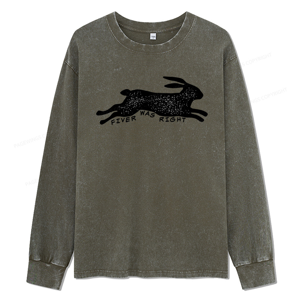 Pagewings Fiver Was Right Unisex Washed Long Sleeve T-shirt