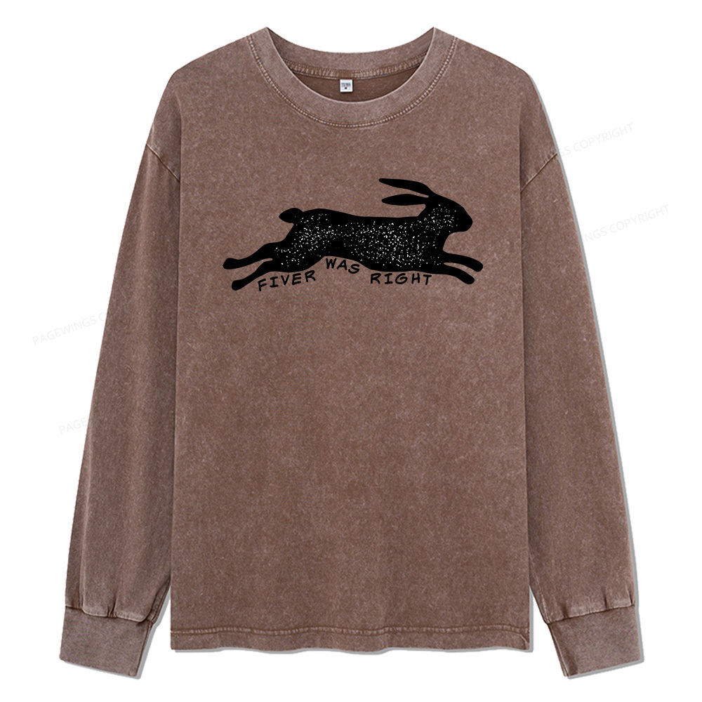 Pagewings Fiver Was Right Unisex Washed Long Sleeve T-shirt