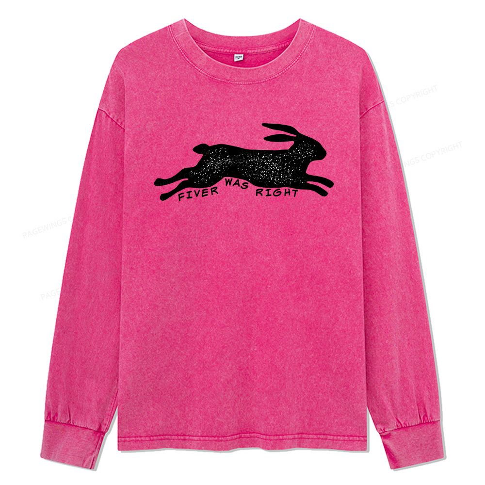 Pagewings Fiver Was Right Unisex Washed Long Sleeve T-shirt