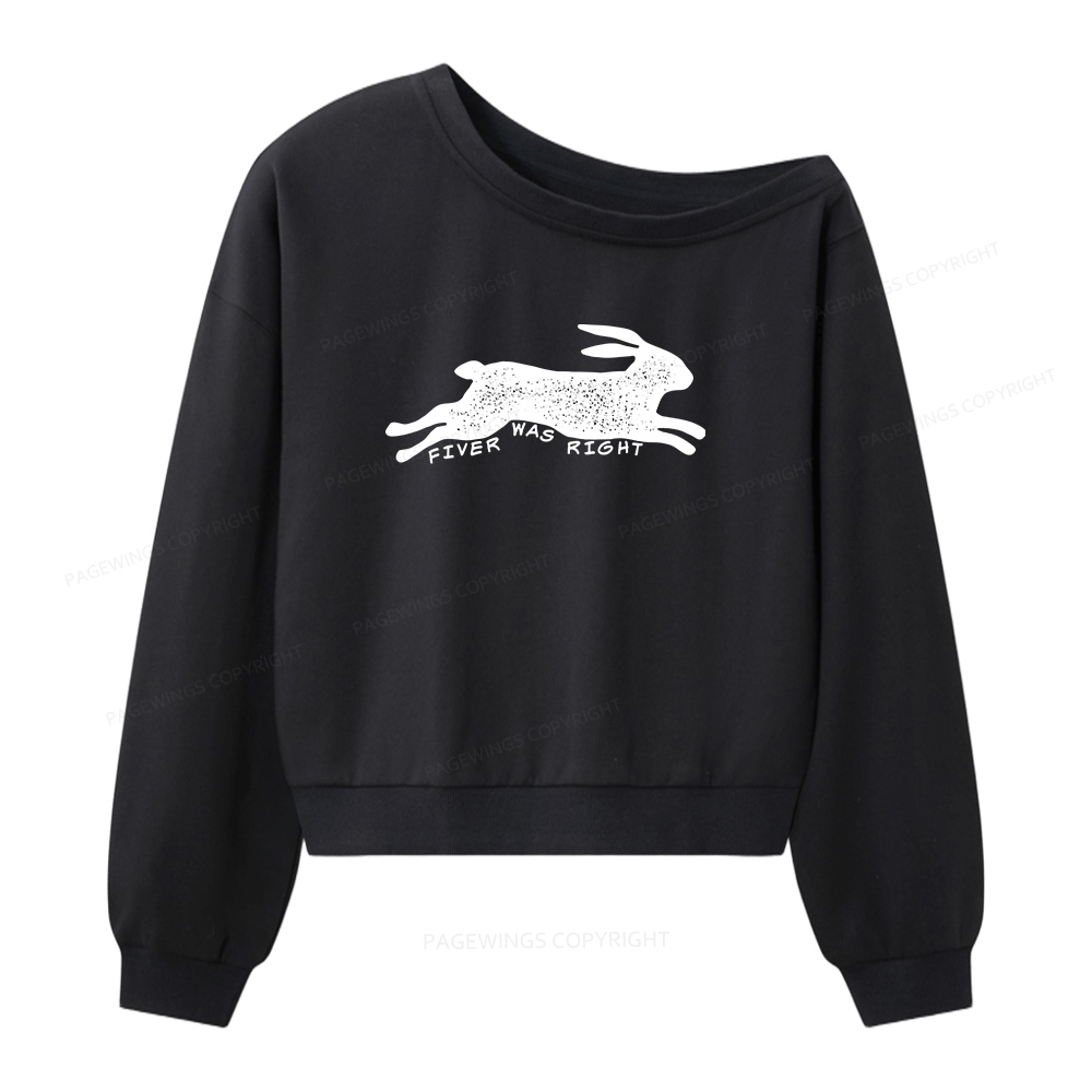 Pagewings Fiver Was Right Women Off  Shoulder Sweatshirt