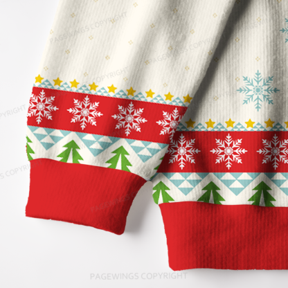 Pagewings Christmas Book Tree Unisex Ugly Knit Sweatshirt