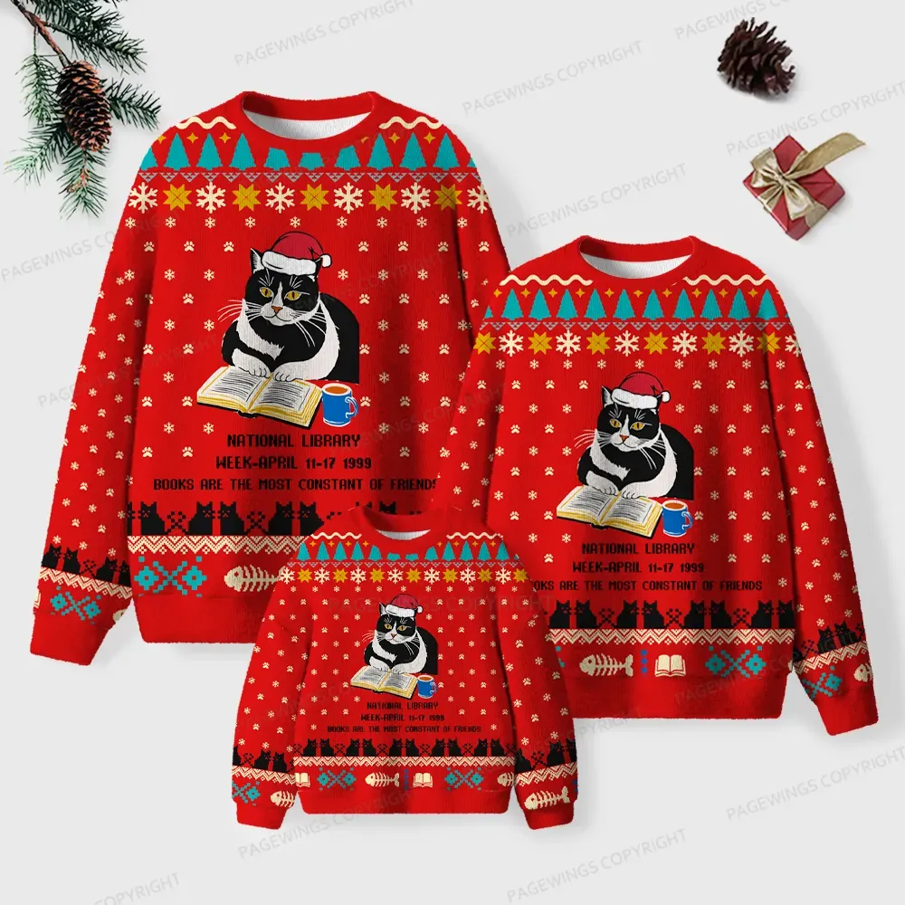 Pagewings National Library Week Unisex Ugly Knit Sweatshirt