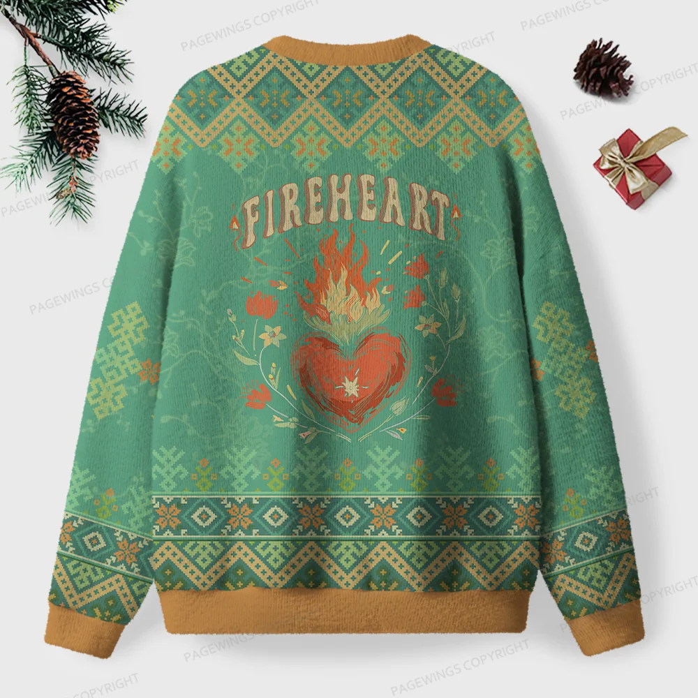 Pagewings Fireheart Unisex Ugly Knit Sweatshirt