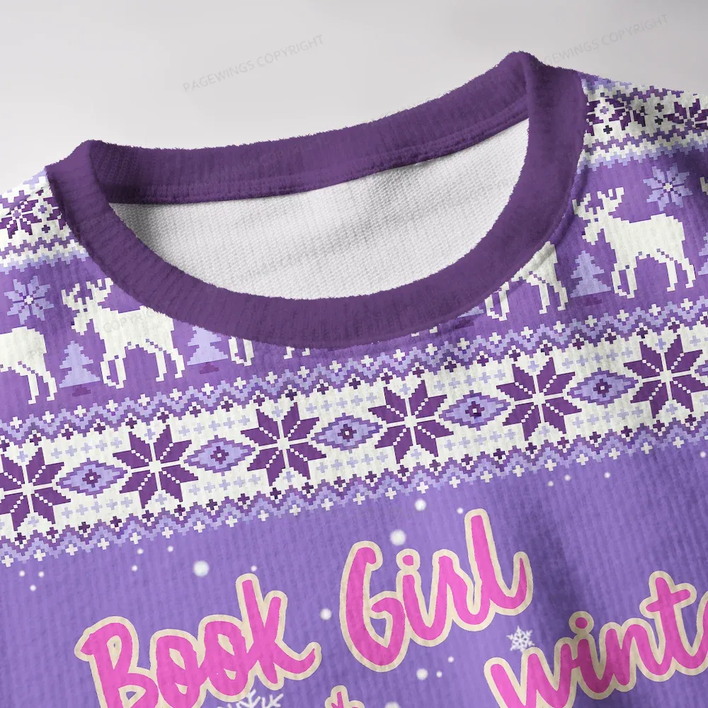 Pagewings Book Girl Winter Unisex Ugly Knit Sweatshirt