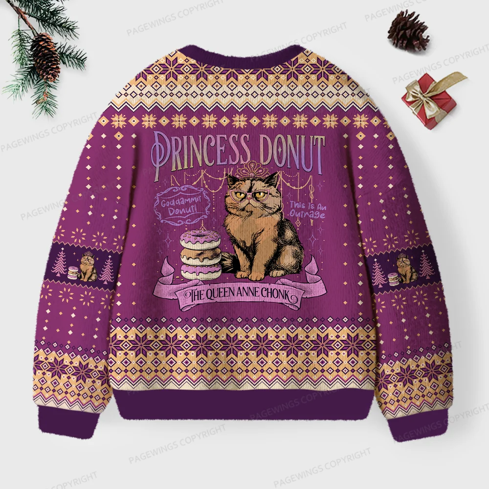 Pagewings The Queen Anne Chonk Unisex Ugly Knit Sweatshirt