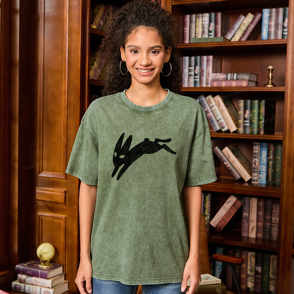 Pagewings Death Bunny Unisex Washed T-shirt