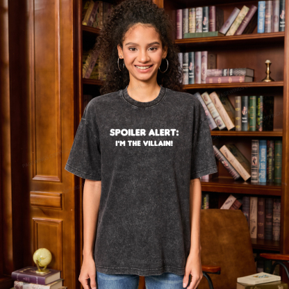 Pagewings Spoiler Alert: I'm The Villain Unisex Washed T-shirt