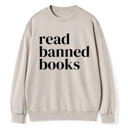 Pagewings Read Banned Books Unisex Washed Sweatshirt