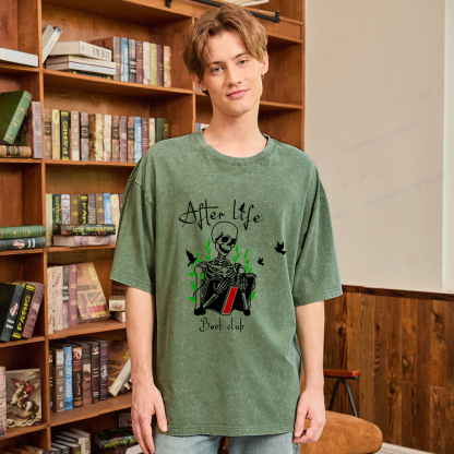 Pagewings Afterlife Book Club Unisex Washed T-shirt