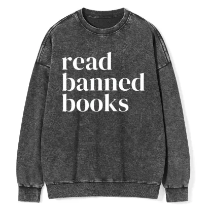 Pagewings Read Banned Books Unisex Washed Sweatshirt