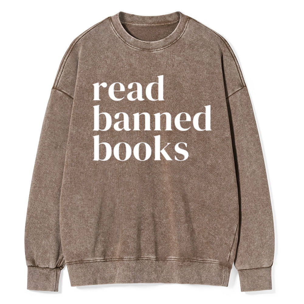 Pagewings Read Banned Books Unisex Washed Sweatshirt