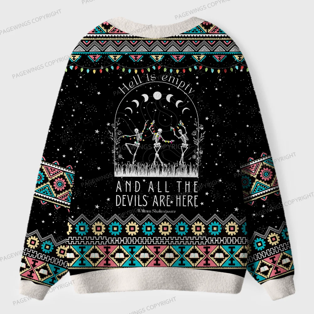 Pagewings Hell Is Empty And All The Devils Are Here Unisex Ugly Cardigan Sweaters