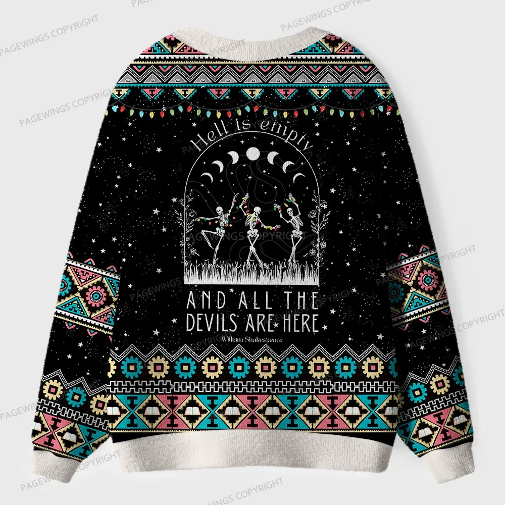 Pagewings Hell Is Empty And All The Devils Are Here Unisex Ugly Cardigan Sweaters