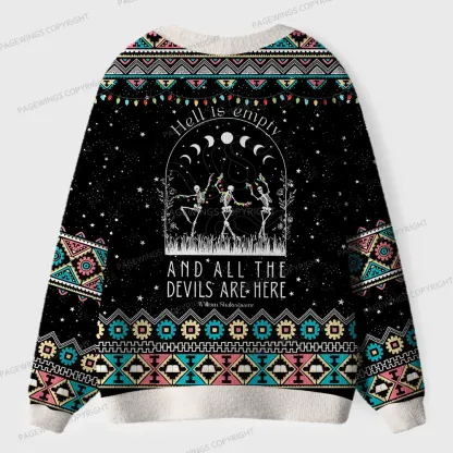 Pagewings Hell Is Empty And All The Devils Are Here Unisex Ugly Cardigan Sweaters