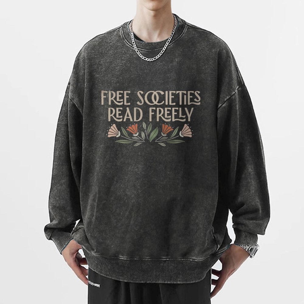 Pagewings Read Freely Unisex Washed Sweatshirt