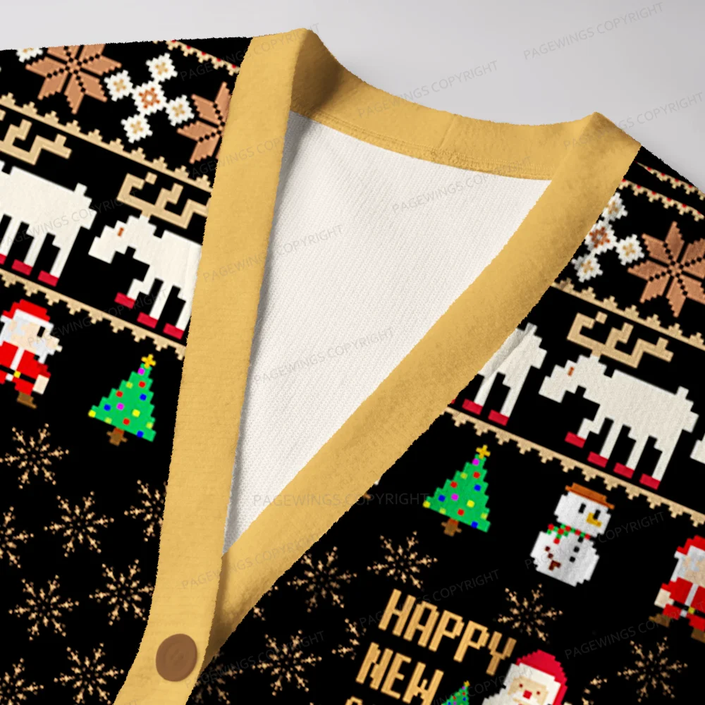 Pagewings Happy New Achievement Unisex Ugly Cardigan Sweaters