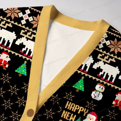 Pagewings Happy New Achievement Unisex Ugly Cardigan Sweaters