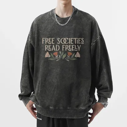 Pagewings Read Freely Unisex Washed Sweatshirt