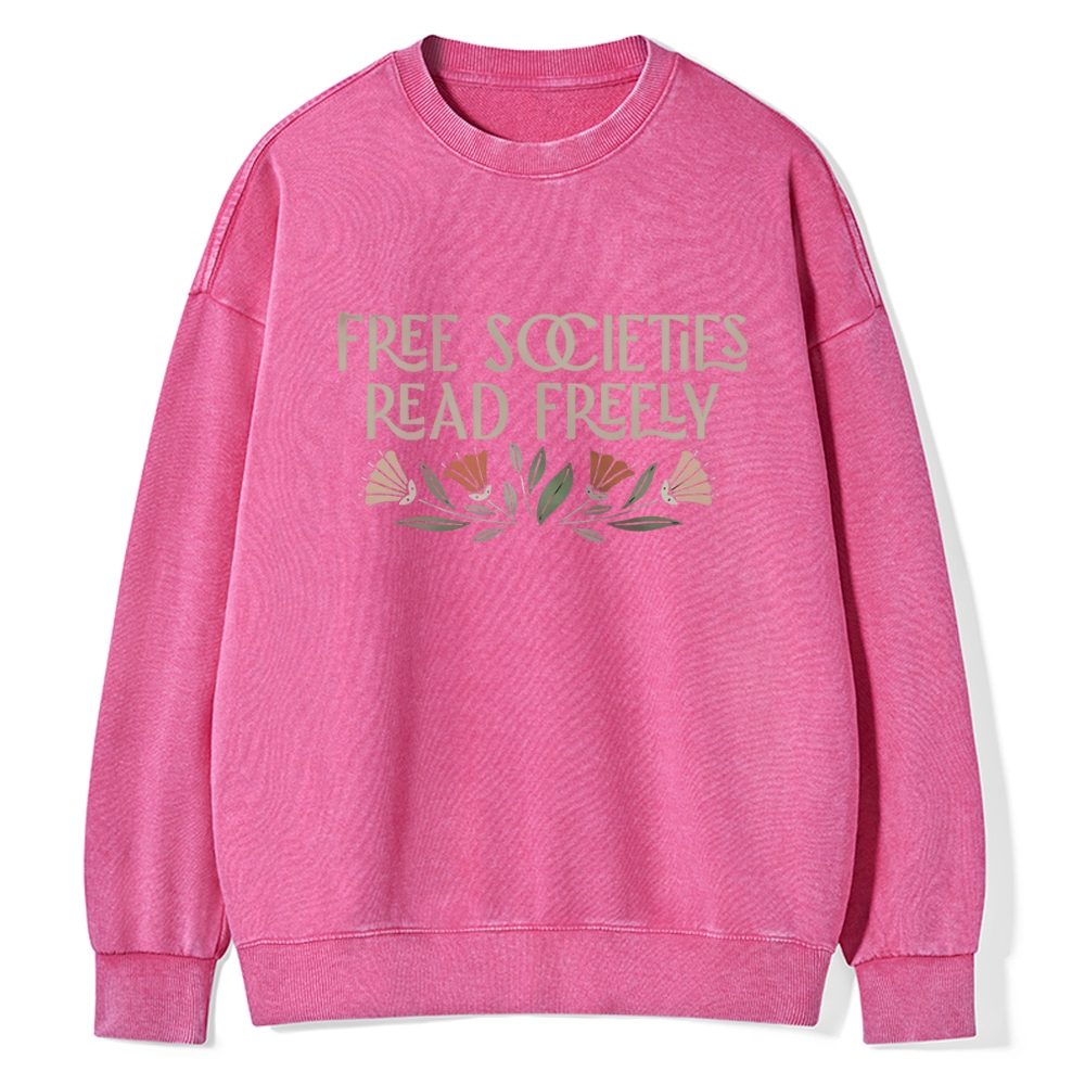 Pagewings Read Freely Unisex Washed Sweatshirt