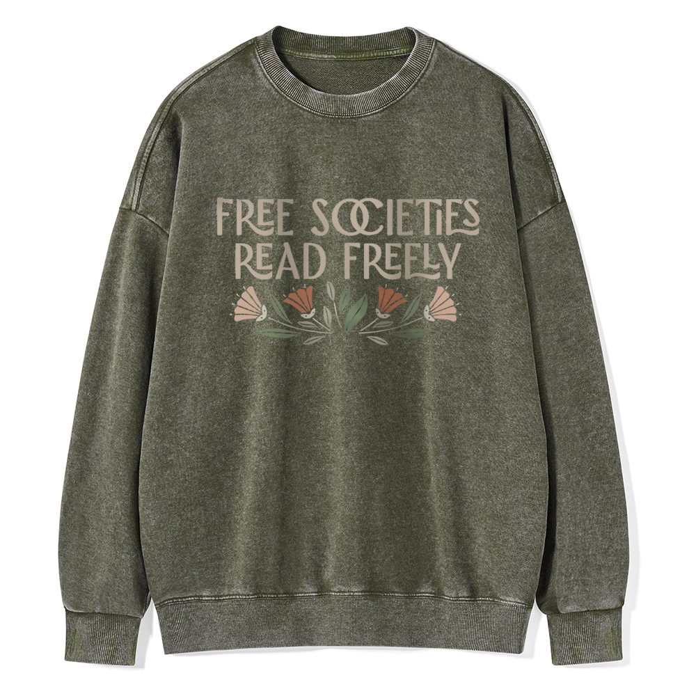 Pagewings Read Freely Unisex Washed Sweatshirt