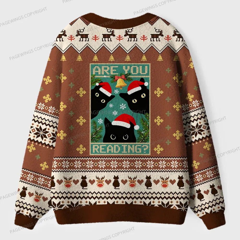 Pagewings Are You Reading Unisex Ugly Cardigan Sweaters