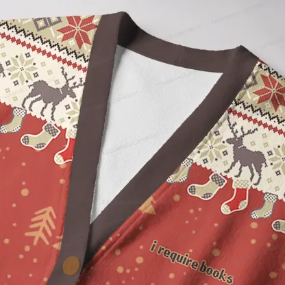 Pagewings I Require Books Unisex Ugly Cardigan Sweaters