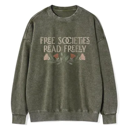 Pagewings Read Freely Unisex Washed Sweatshirt