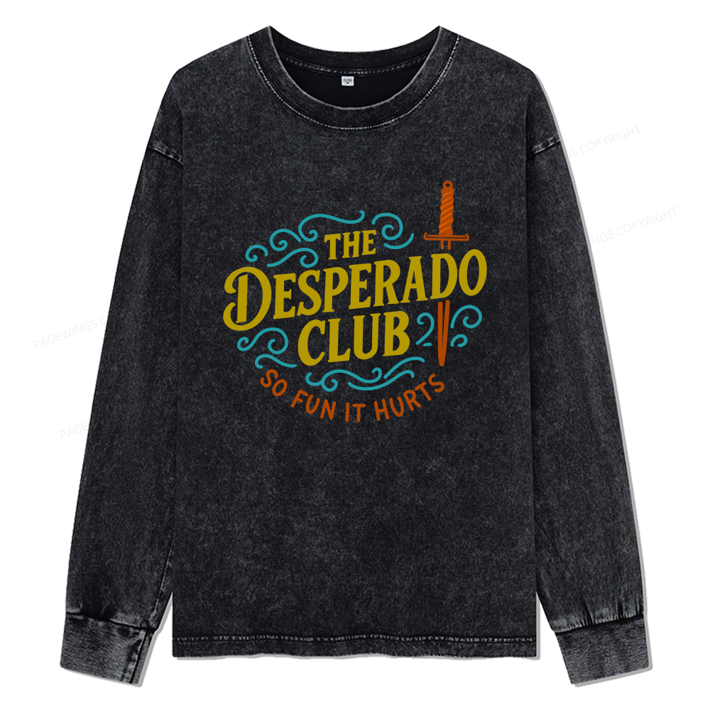 Pagewings The Desperado Club Unisex Washed Long Sleeve T-shirt