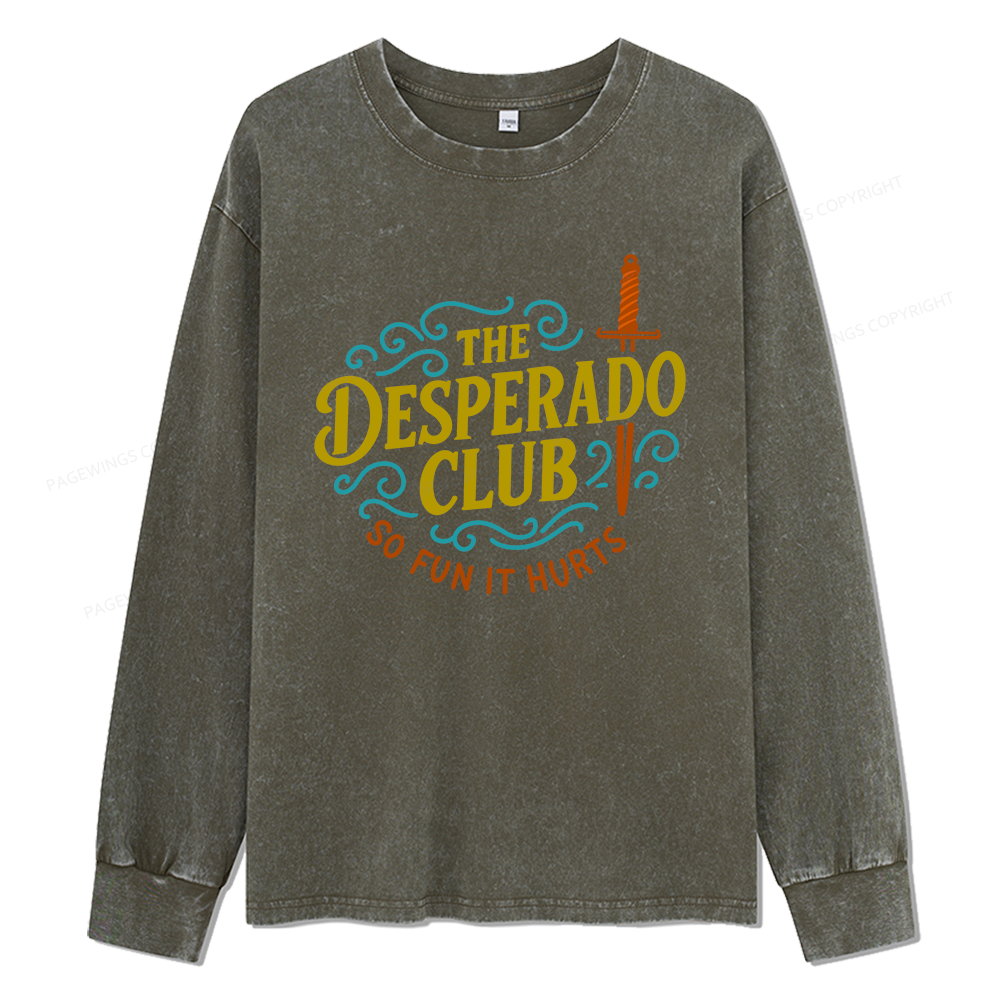 Pagewings The Desperado Club Unisex Washed Long Sleeve T-shirt