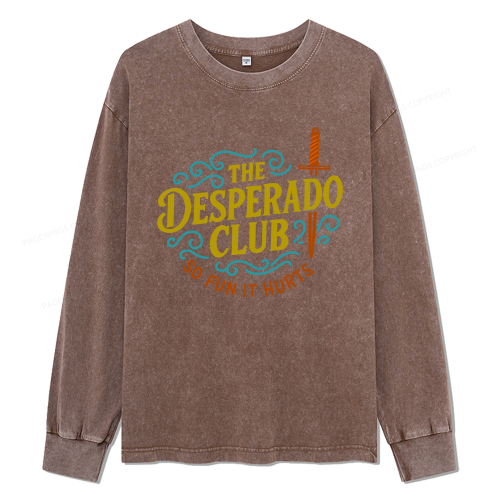 Pagewings The Desperado Club Unisex Washed Long Sleeve T-shirt