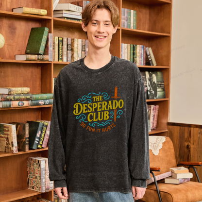 Pagewings The Desperado Club Unisex Washed Long Sleeve T-shirt