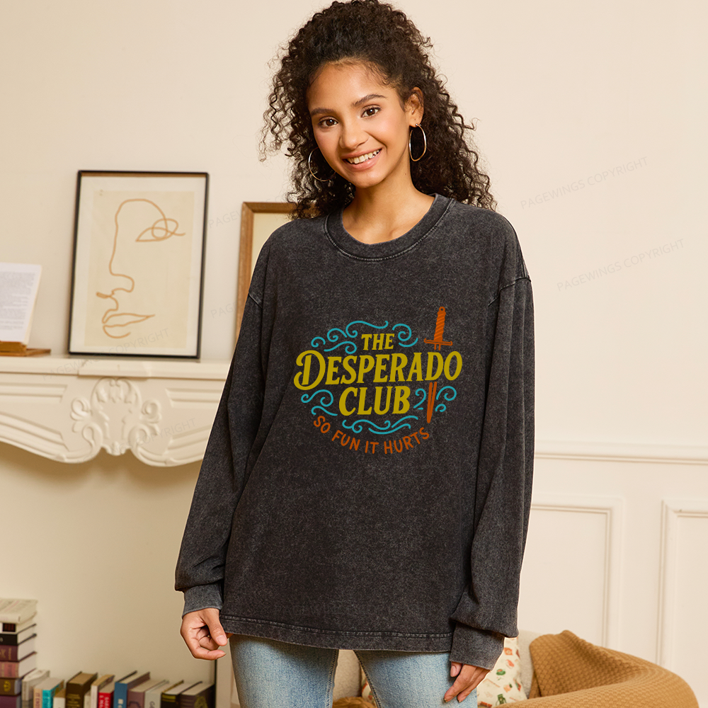 Pagewings The Desperado Club Unisex Washed Long Sleeve T-shirt