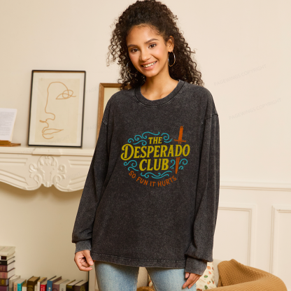 Pagewings The Desperado Club Unisex Washed Long Sleeve T-shirt