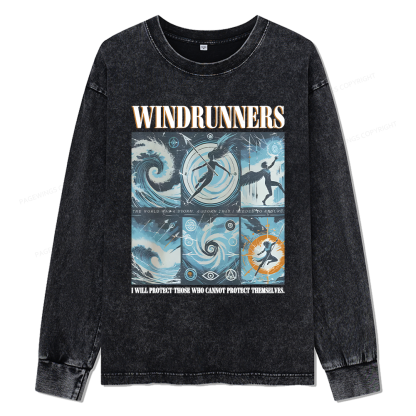 Pagewings Windrunners Unisex Washed Long Sleeve T-shirt