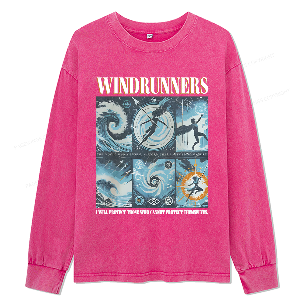 Pagewings Windrunners Unisex Washed Long Sleeve T-shirt
