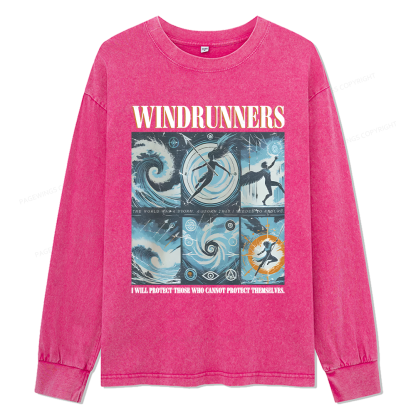 Pagewings Windrunners Unisex Washed Long Sleeve T-shirt