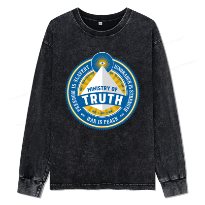 Pagewings Ministry of Truth Unisex Washed Long Sleeve T-shirt