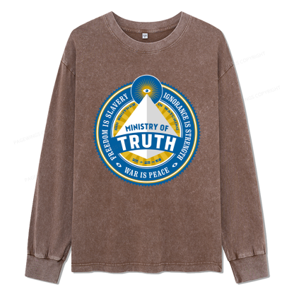 Pagewings Ministry of Truth Unisex Washed Long Sleeve T-shirt