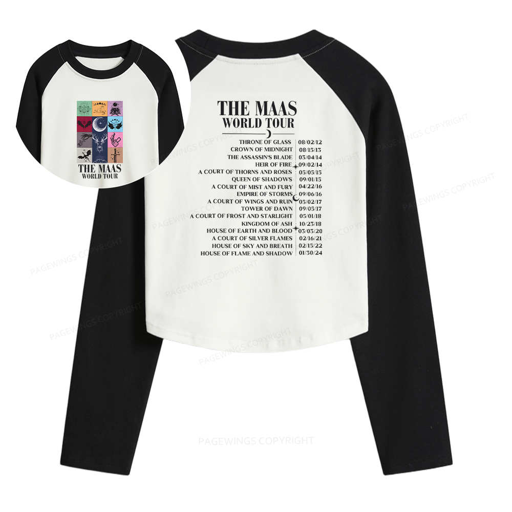 Pagewings World Tour Women Long Sleeve Crop Raglan T-shirt