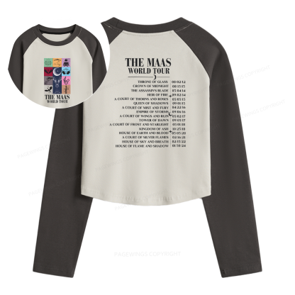 Pagewings World Tour Women Long Sleeve Crop Raglan T-shirt