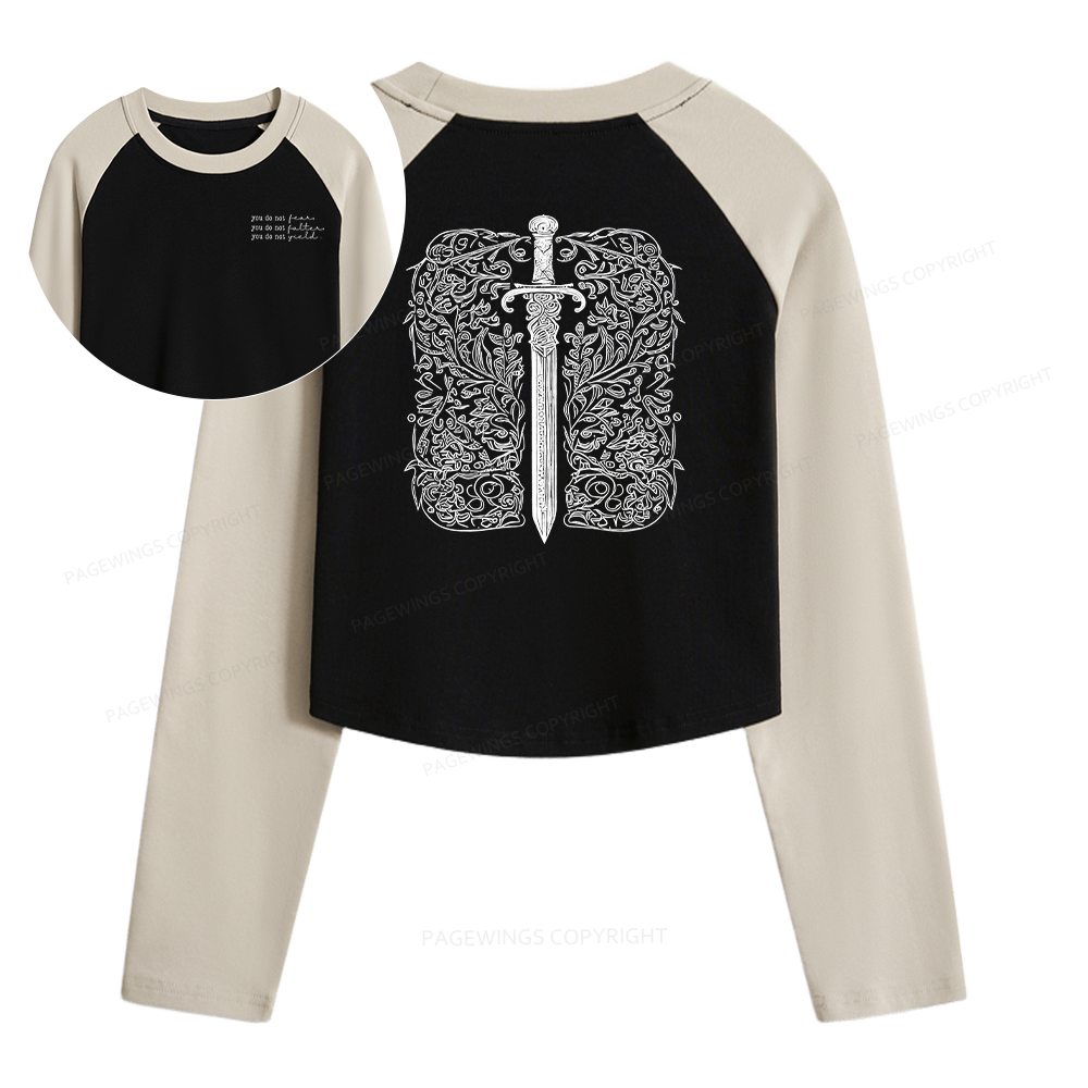 Pagewings You Do Not Yield Women Long Sleeve Crop Raglan T-shirt