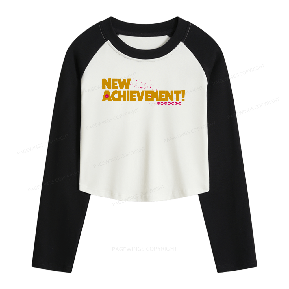 Pagewings New Achievement Women Long Sleeve Crop Raglan T-shirt