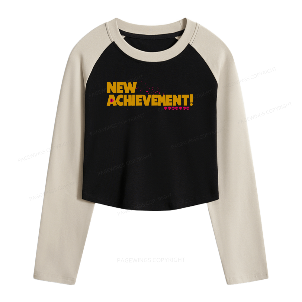 Pagewings New Achievement Women Long Sleeve Crop Raglan T-shirt