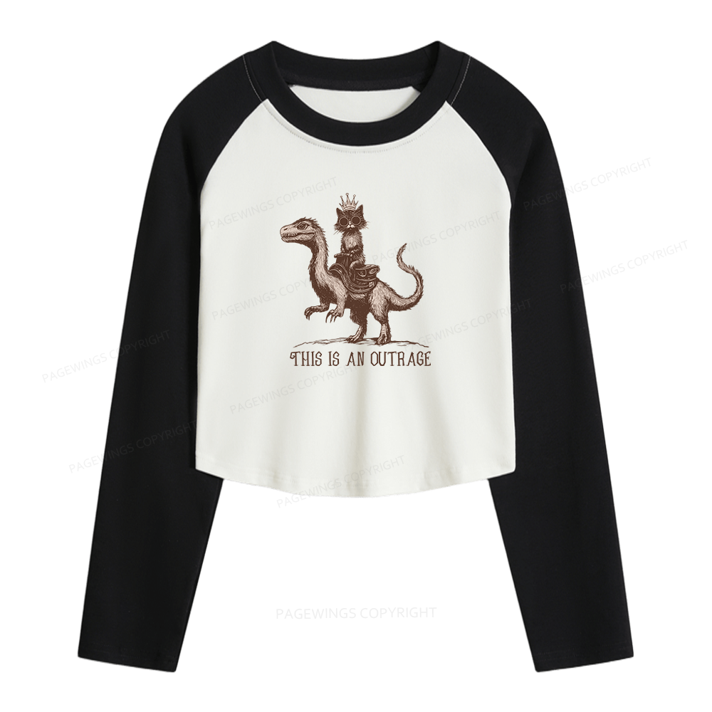 Pagewings Sci-Fi Book Lovers Women Long Sleeve Crop Raglan T-shirt